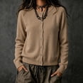 thumbnail image 2 of Cardigan Sweaters for Women Oversized Knit Button Up Cardigan Khaki XS, 2 of 6
