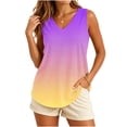 thumbnail image 2 of Molidfa Women's V-Neck Sleeveless Gradient Color Relaxed Fit Casual Cami Modern Summer Top, 2 of 5
