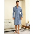 thumbnail image 4 of Men'S Striped Bathrobe With Belt, 4 of 5
