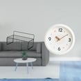 thumbnail image 2 of Cesta organizadora de pared de metal flotante y reloj de pared moderno y silencioso para cocina, baño, sala de estar, oficina, estudio, decoración del, 2 of 8