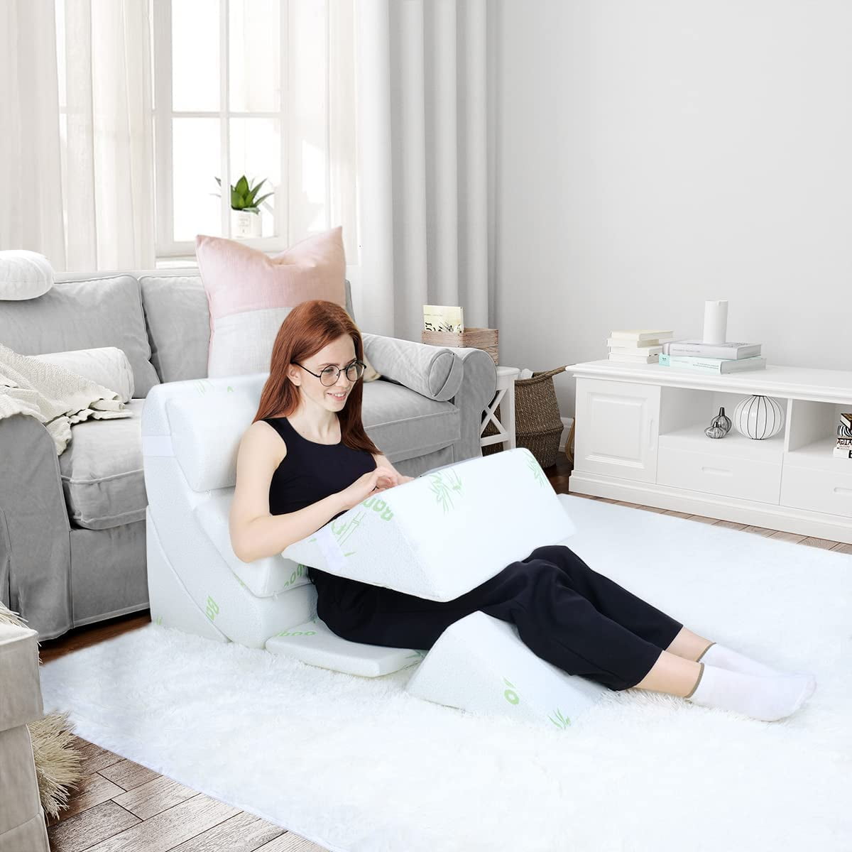 Bed Wedge Pillow Set 7PCS, Premium Foam Orthopaedic Wedge Pillow for Back Neck Leg Pain Relief - Adjustable Comfortable Wedge Pillows - Great for Sleeping, Reading, Rest Elevation, FACESOFT - Walmart.com