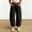 Black, variant on Women High Waist Big Patch Pocket Cropped Barrel Jeans Loose Ankle Length Denim Casual Streetwear Trousers Multiple Solid Shades White S