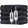 thumbnail image 6 of SUNNY HEAT Electric Heated Blanket Flannel 90" x 100" King Size-4 Heating Settings & 10 Hours Auto Off, Cozy Machine Washable-Dark Grey, 6 of 7