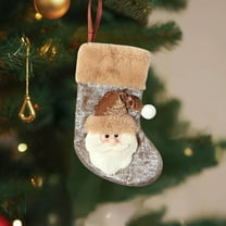 Tyidzon Christmas Stockings 7 Inch Linen Cartoons Xmas Stocking, Fireplace Hanging Stockings Gifts for Family Holiday Xmas Party Decorations