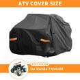 thumbnail image 2 of Funda para ATV para Honda TRX450R Impermeable Funda para Cuatrimotos de 4 Ruedas para Honda TRX450R Protección de Almacenamiento al Aire Libre Sol Lluvia Tela Oxford 210D-PU Negra, 2 of 6