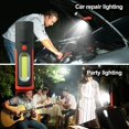 thumbnail image 4 of Niuniu Led+cob Torch Inspection Lamp Camping Light,hands-free Garage Workshop Flashlight For Auto,emergencies With Adjusting Stand And Magnet Base Red, 4 of 5