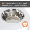 thumbnail image 4 of Dog Bed PawHut 23" Modern Decorative Dog Bone Wooden Heavy Duty Pet Food Bowl Elevated Feeding Station - White,Large Dog Bed, 4 of 9