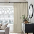 thumbnail image 6 of 90 Inch Linen Pinch Pleated Curtains 2 Panels for Living Room Bedroom Memory Training Shaped Semi Sheer Beige Light Tan Pinch Pleat Drapes with Hooks Rings Light Filtering Window Curtain 40x90, 6 of 8