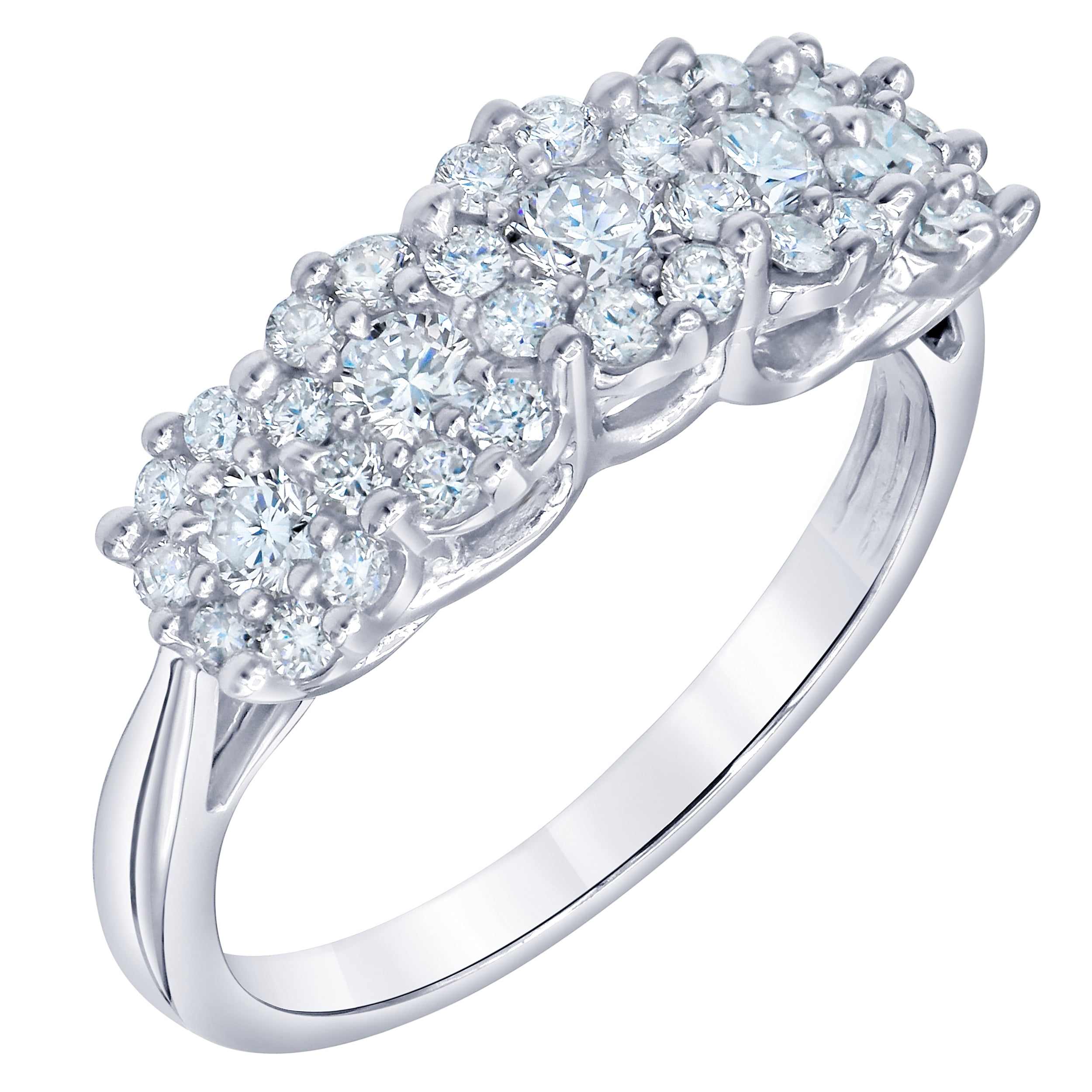 Arista 1 1/3 Carat T.W Lab Grown Diamond Cluster Engagement Ring in Sterling Silver (I, SI)