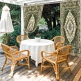 thumbnail image 2 of Green Boho Outdoor Curtains for Patio Waterproof,Windproof Privacy Curtains with Weighted Bottom,Chic Traditional Antique Geometric Rustic Outside Drapes for Picnic Garage Yard 54"x108" 2 Panel, 2 of 8