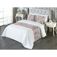 thumbnail image 3 of France Bed Runner Set, Vintage Style Travel Theme Paris Eiffel Towers Streetlights Dove Birds Art, Decorative Bedding Scarf & 2 Pillow Shams for Hotels Homes, Queen, Pale Rose Dark Mauve, by Ambesonne, 3 of 3