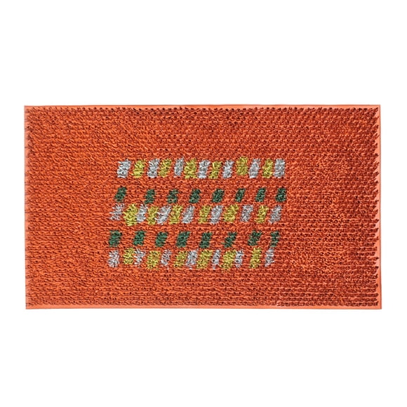A1 Home Collections Pin Doormat for Outdoor Entrance Fun Designed Floor Welcome Front Door Indoor Non-Slip Backing Rubber Mat for Outside 18"" X 30"" Terracotta