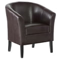 thumbnail image 3 of Linon Simon Faux Leather Club Accent Chair, Brown, 3 of 6