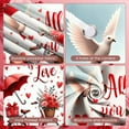 thumbnail image 4 of Red Heart Design Love Banner White Dove Pattern Romantic Display Rose Bouquet Decor Red Accent Valentine Backdrop for Valentine's Day Wedding Anniversary, 4 of 9