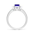 thumbnail image 2 of ANGARA Natural Cushion 1.05 ct Tanzanite Engagement Ring with Diamonds in 14K White Gold for Women (Size-6mm) | December Birthstone, Anniversary, Jewelry Gift for Women | Natural Tanzanite Ring, 2 of 9