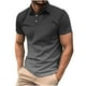 thumbnail image 1 of Blusa y camisa de manga corta con cuello vuelto para hombre, informal, lisa, de manga corta, con botones y cuello vuelto., 1 of 5