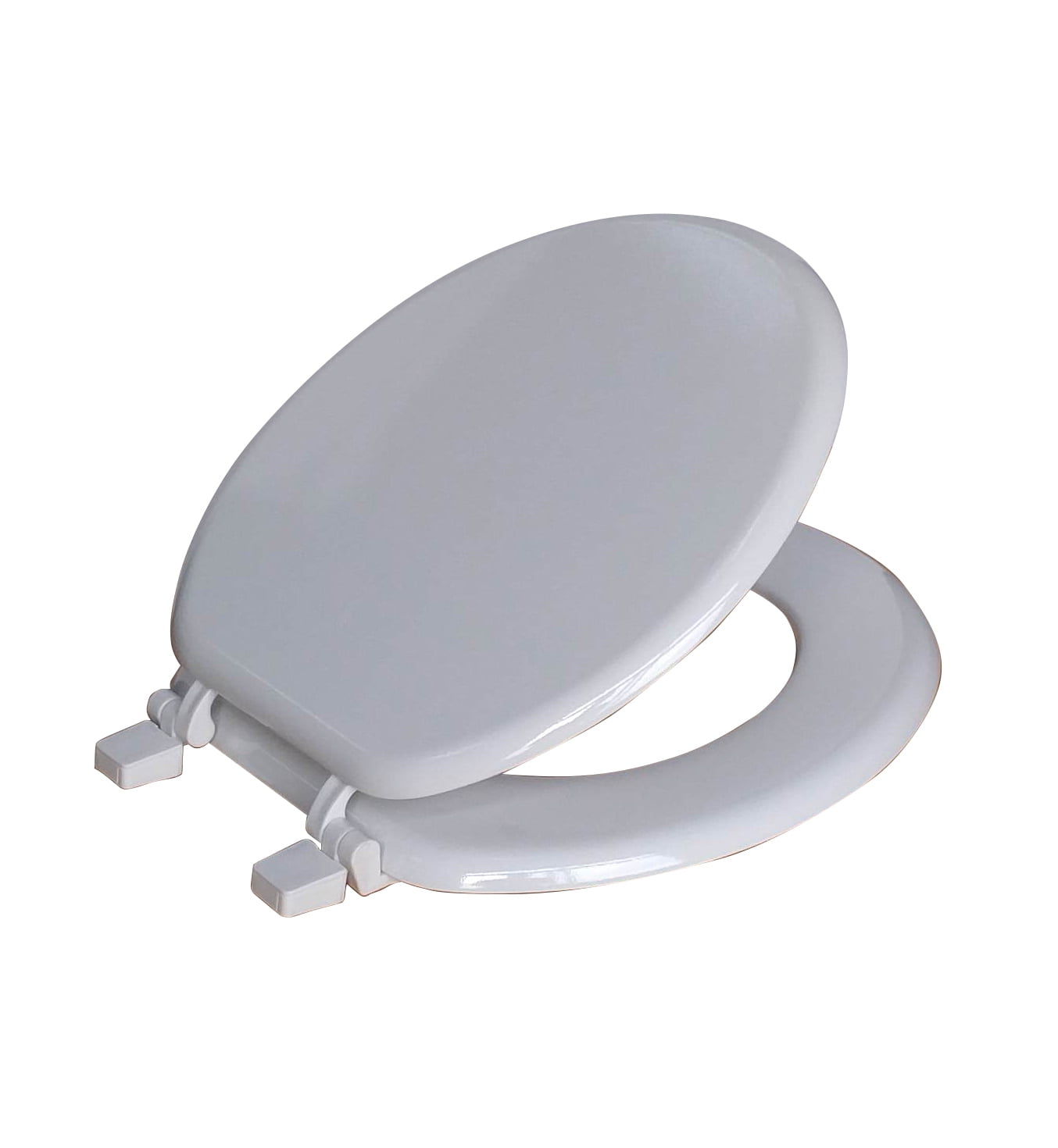 NEW! Project Source Durable White Wood High-Gloss Finish Round Toilet Seat 