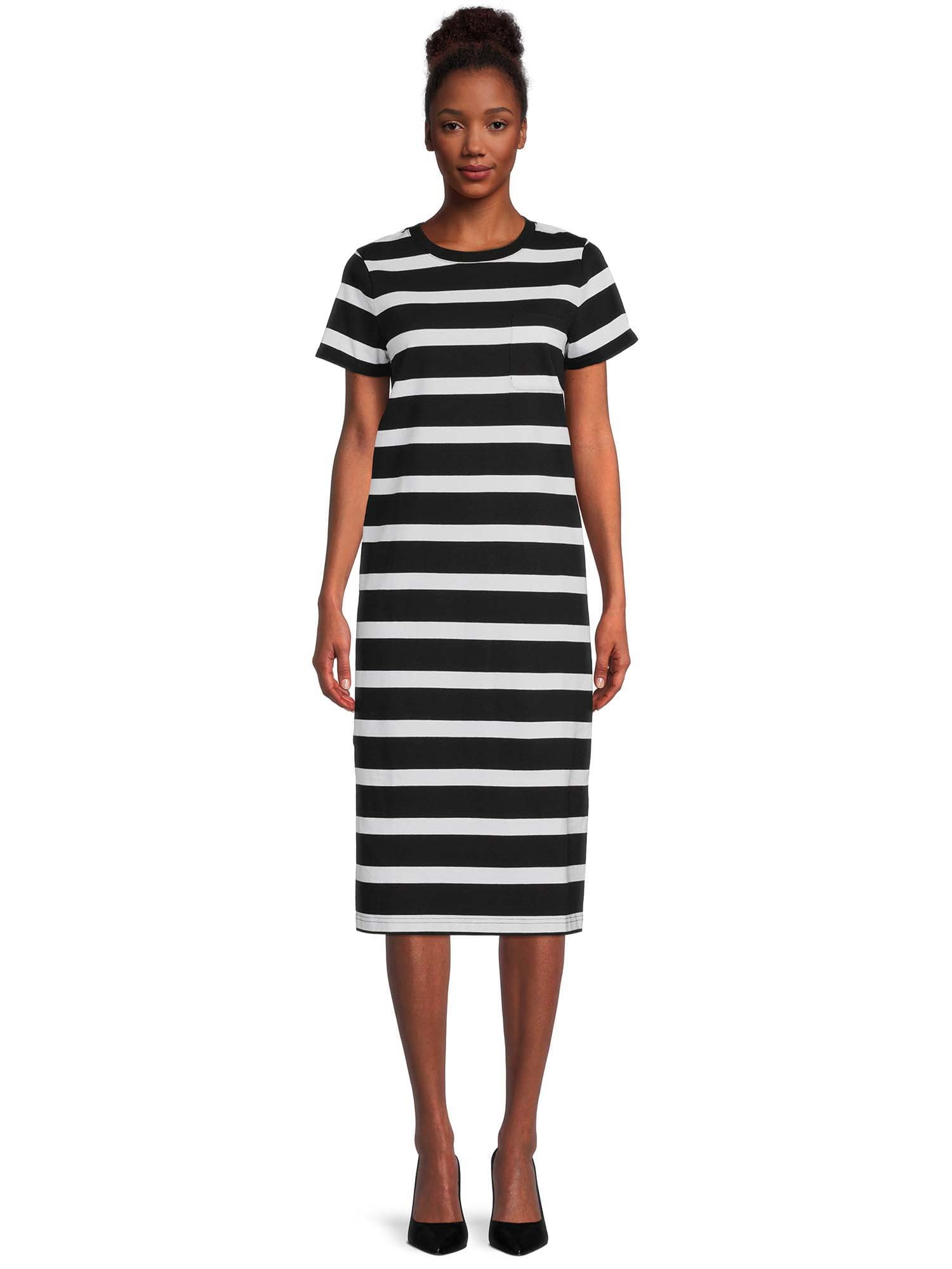 Time and Tru Women's T-Shirt Midi Dress - Walmart.com