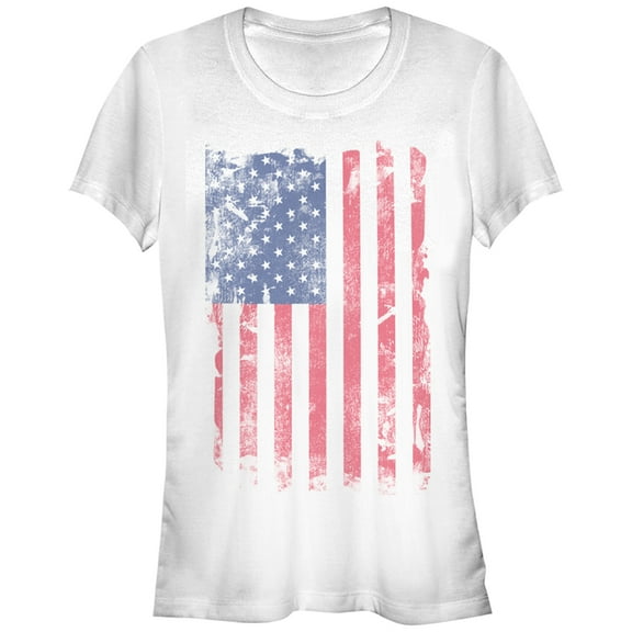 Junior's Lost Gods American Flag USA  Graphic Tee White 2X Large