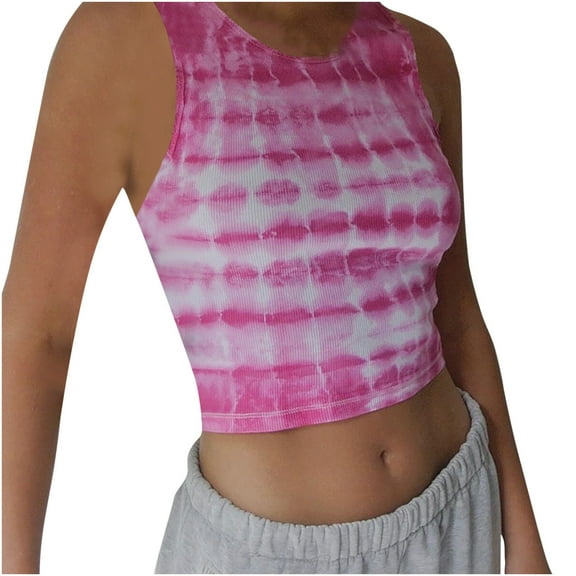 Viikei Womens Camisoles and Tanks Tank Tops for Women Camisoles for Women Fashion Sleeveless Tops T-Shirt Summer Solid Tie-dye Vest Loose Blouse