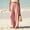 Pink, variant on Linen Cotton Wide Leg Pants For Women Garden Party Elastic Waist High Waisted Summer Solid Simple Matching Resort Casual Laid Back Polished Look Polished Casual Wear For Trips Pink L