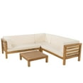 Ravello 4piece Acacia Teak Outdoor Sectional Set with Dark Gray