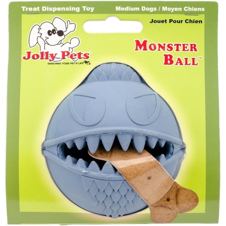 Jolly Pet Monster Ball Rubber Dog Toys, 2.5", Blue