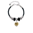 thumbnail image 2 of Delight Jewelry Goldtone Snake Wrapped Around Spinner Godmother Celtic Knot Leather Bead Bracelet, 7"+2" Extender, 2 of 4