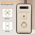 thumbnail image 6 of REQO Phone Case for Samsung Galaxy S10 Plus Wallet Cell Cover with Screen Protector and Crossbody Strap Ring Stand RFID Credit Card Holder S10+ S10plus 10S Edge S 10 10plus Women Girls Beige, 6 of 8