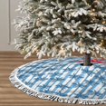 thumbnail image 3 of Christmas Tree Skirt, Palm Tree Print Christmas Tree Decorations Indoor, Tree Skirts Mat With Tassel Trim for Halloween New Year Holiday Christmas Party Decor 48 Inches, 3 of 7