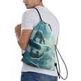 thumbnail image 3 of Drawstring Backpack - Polar Bear On Iceberg Splash Proof Small Drawstring Gym Bag for Women Men, Cinch Sports String Bag Backpack for Travel Swimming Beach, 3 of 8