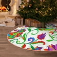 thumbnail image 4 of Salouo Paisley Christmas Tree Skirt 36" Farmhouse Christmas Decorations Snowman Xmas Tree Skirt Tree Mat for Holiday Party Decor, 4 of 8