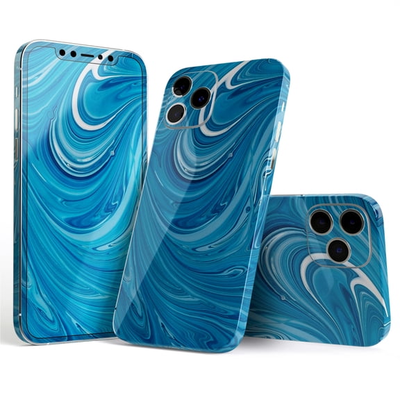 DesignSkinz Liquid Blue Color Fusion Full-Body Skin Decal Wrap Cover for iPhone 16