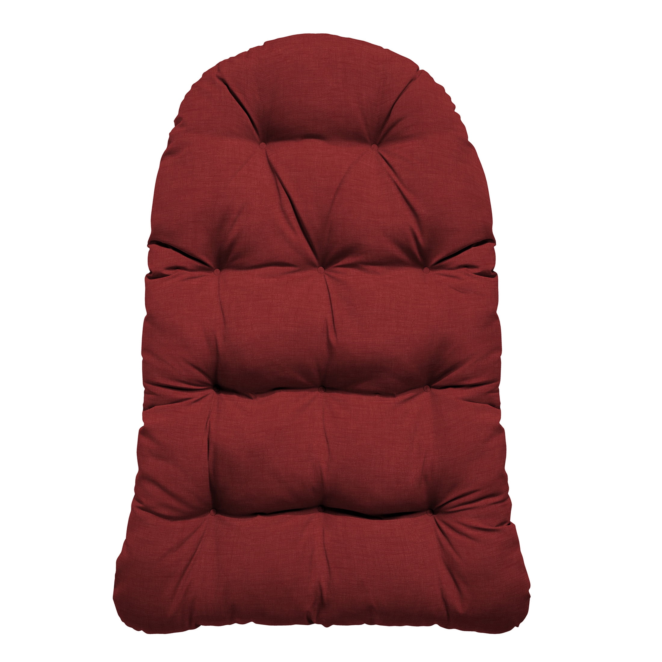 ARDEN Plush Indoor / Outdoor Egg Chair Cushion, 34 x 49, Water Repellent, Fade Resistant, Tufted for Comfort Ruby Red Leala