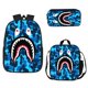 thumbnail image 1 of Conjunto de tres piezas de mochilas escolares para estudiantes masculinos y femeninos, estuche para lápices para el campus, bolsas de lona, mochila de gran capacidad, 1 of 3