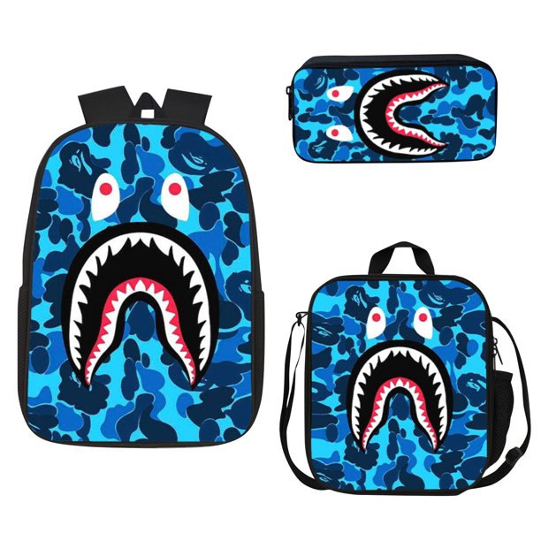 Conjunto de tres piezas de mochilas escolares para estudiantes masculinos y femeninos, estuche para lápices para el campus, bolsas de lona, mochila de gran capacidad