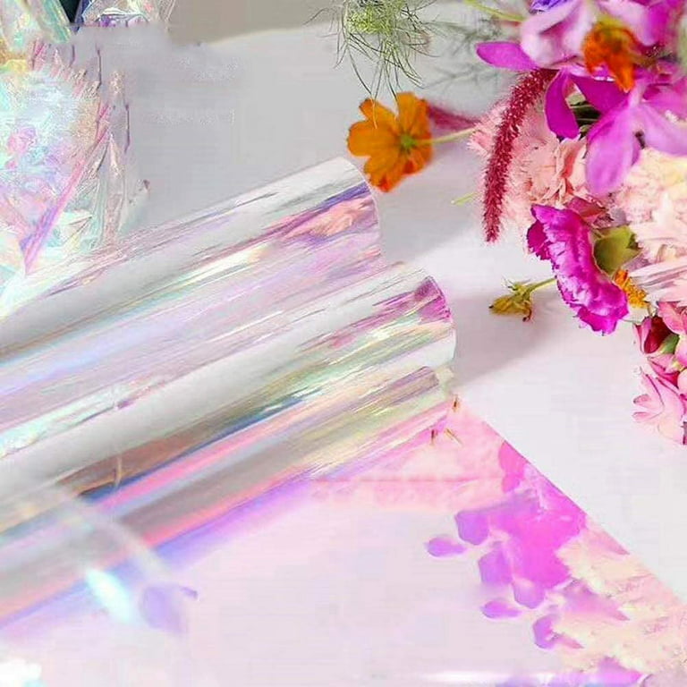 Rainbow Iridescent Foil and Holographic Glitter Wrapping Paper
