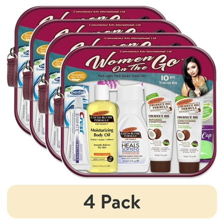 (4 pack) Convenience Kits International, Womens Multicultural 10 PC Kit Featuring: Palmers Hair and Body Care Trial-Size Products