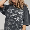 thumbnail image 4 of Ocean Sea Life Graphic Print T-Shirt | Vintage Marine Animals Tee | Sea Turtle Dolphin Whale Retro Unisex Top, 4 of 7
