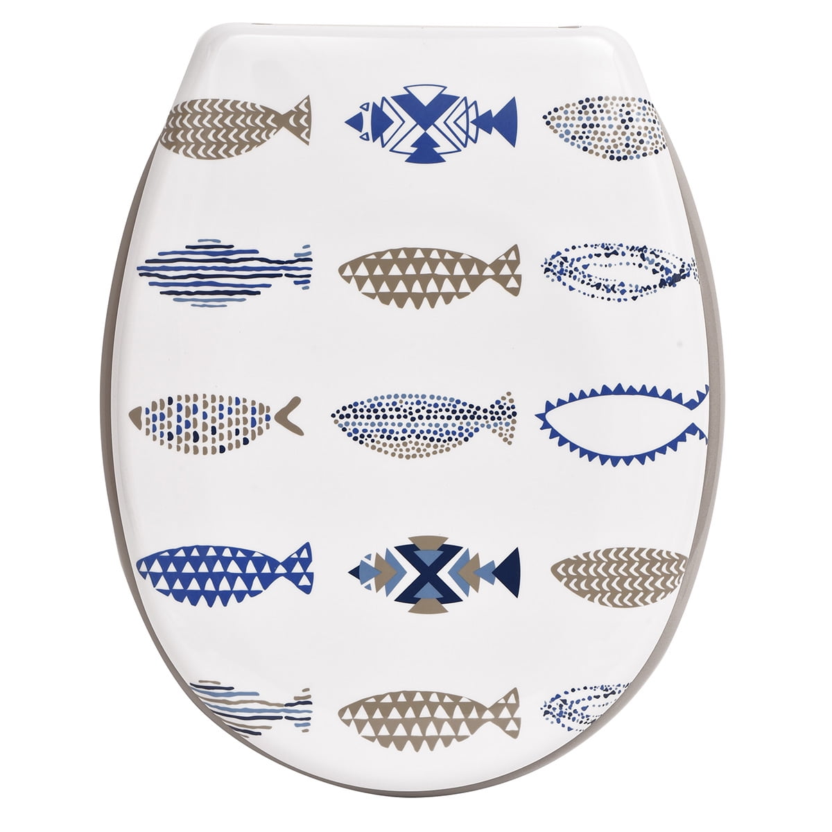 Printed Duroplast Oval Elongated Toilet Seat Design 17"x14.6" Nautical