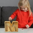 thumbnail image 5 of RuiJiao Wooden Piggy-Bank for Kids Boys Girls, English Alphabet Letter, Personalized Wooden,Transparent Money Saving Box DIY Creative Gift, 5 of 6