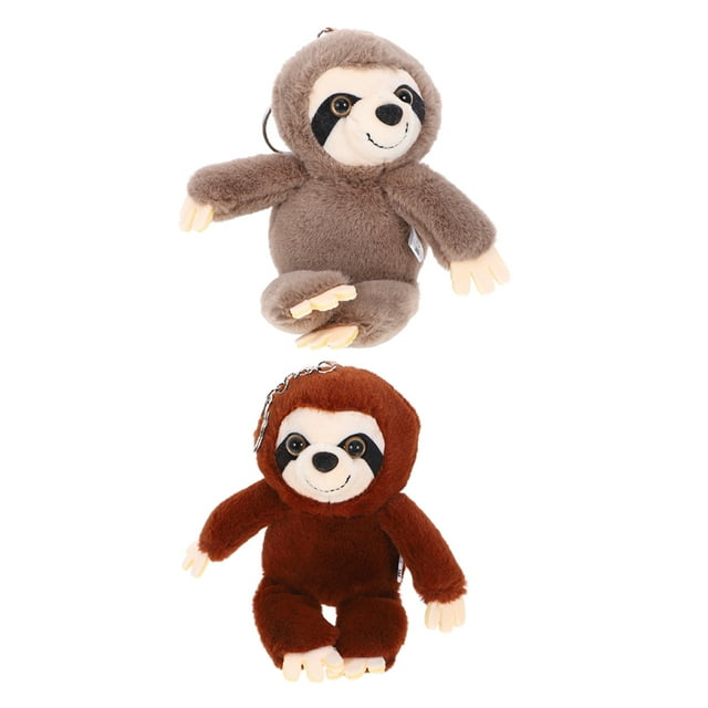 2 llaveros de peluche de perezoso adorables, suaves y cómodos, para llaves, bolsos y teléfonos.