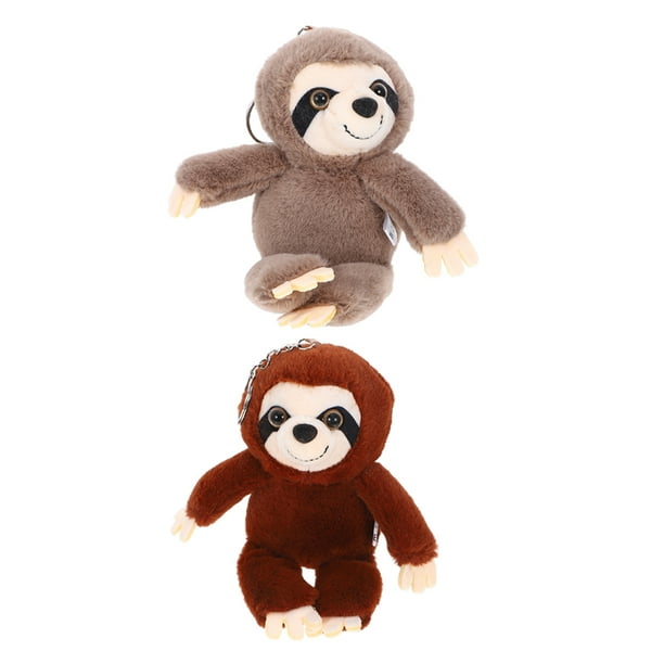 2 llaveros de peluche de perezoso adorables, suaves y cómodos, para llaves, bolsos y teléfonos.