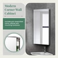 thumbnail image 3 of Corner Medicine Cabinet w/Mirror Bathroom Stainless Steel Wall Mount Cabinet Triple Shelf Opens to Left w/Screws Renovator's Supply, 3 of 15