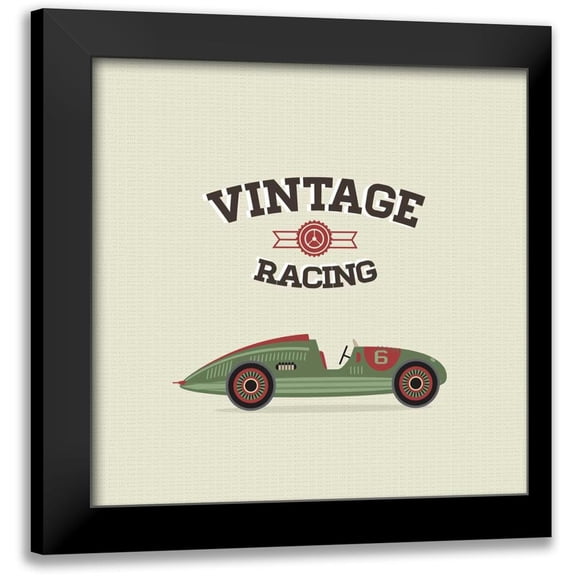 GraphINC Studio 12x12 Black Modern Framed Museum Art Print Titled - Vintage Racing 3