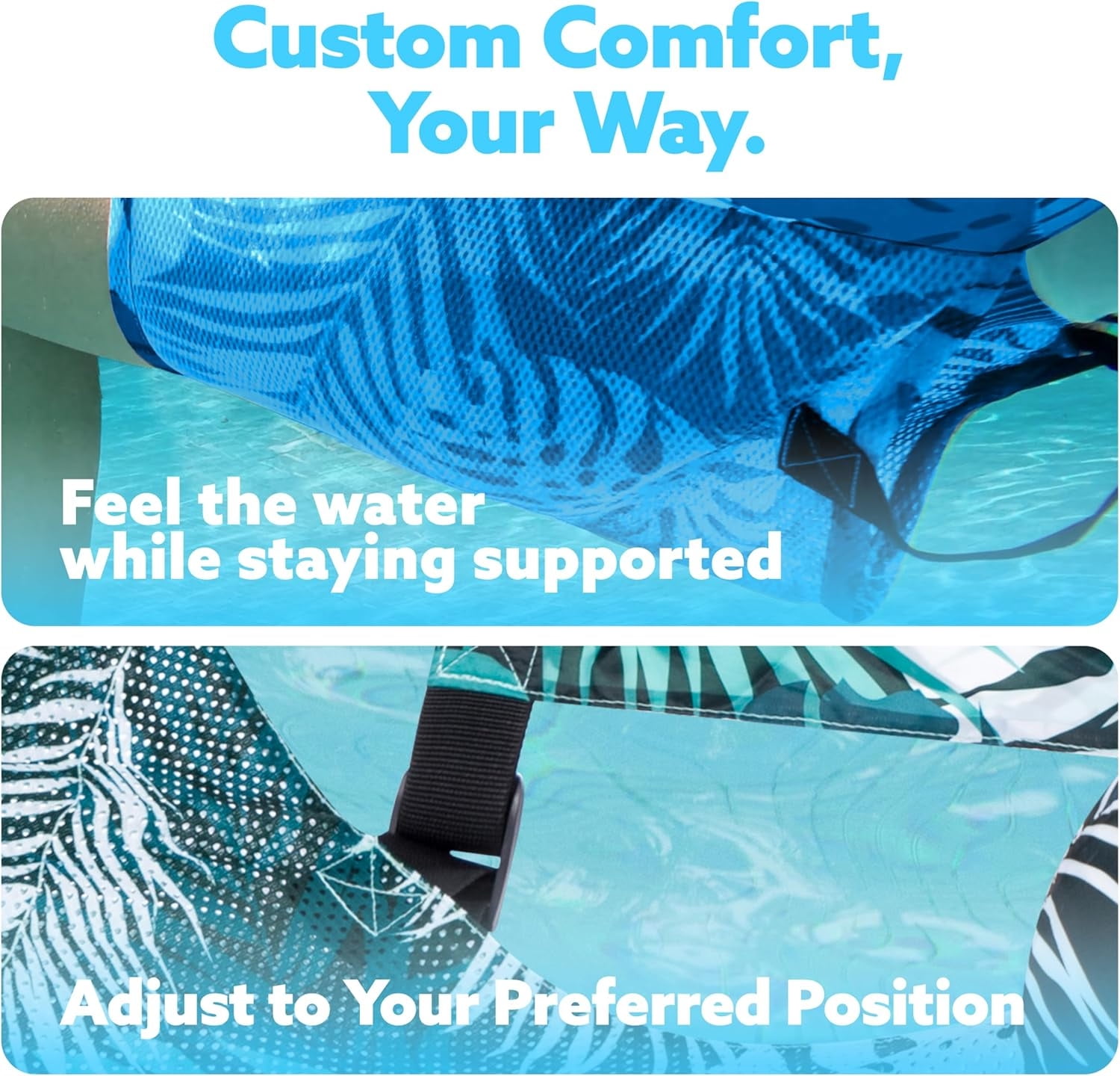 SYNCFUN 2Pcs Pool Float Hammock,Pool Float Loungers,Swimming Pool Floats for Adult,Inflatable Pool Noodles for Swimming Pool,Pool Toys Lounge Chairs Floating