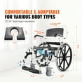 thumbnail image 2 of KFFKFF Shower Chair, 17.5in Wide, Aluminum, for Bathroom Use, Height-Adjustable, Mobility Aid with Brakes, Supports up to 300 lbs, for Adults with Disabilities, Shower and Commode Chair, 2 of 9