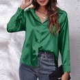 thumbnail image 6 of Ltctricy Women's Satin Blouses Long Sleeve Collared Tie Front Button down Shirts Dressy Casual Work Tops, 6 of 7