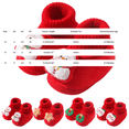 thumbnail image 3 of Goodw7 Christmas Baby Booties Soft Fleece Warm Infant Sock Shoes with Elastic Ribbed Ankle Cuff and Cute 3D Christmas Appliques for Holiday Photo Shooting and Indoor Crawling, 3 of 9