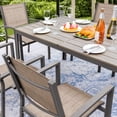 thumbnail image 6 of Homall 7 Piece Outdoor Dining Set for 6, Patio Table and Chairs Set with Textilene, Stackable Breathable Mesh Chairs, All-Weather Patio Furniture for Backyard Deck Poolside, Brown, 6 of 7